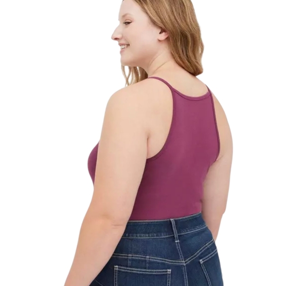 Torrid Foxy High Neck Tank Soft Stretchy Burgundy Plus Size 2X - Picture 4 of 4